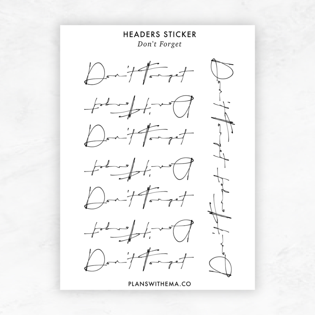 Headers | Planner Stickers