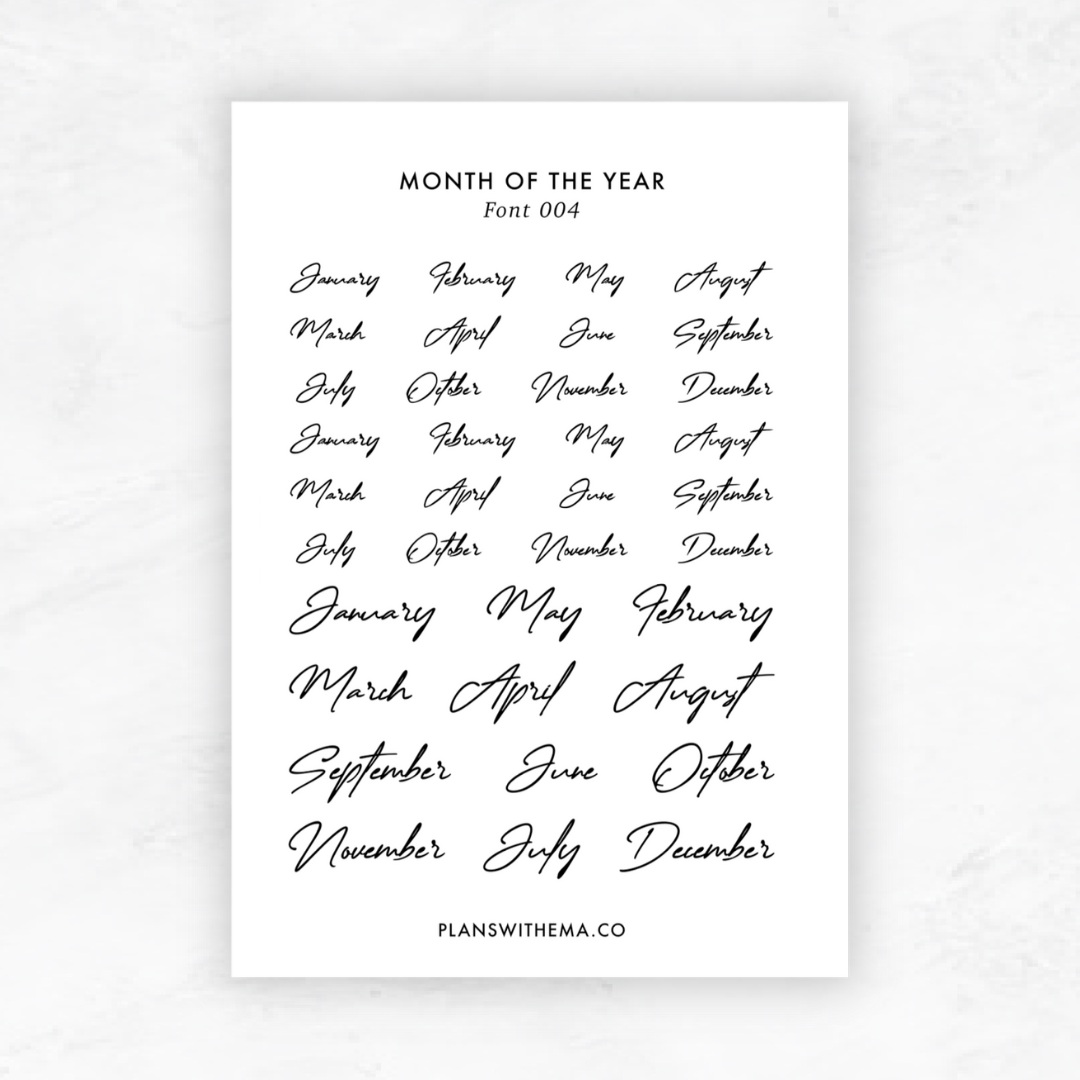 Month of the Year | Planner Sticker