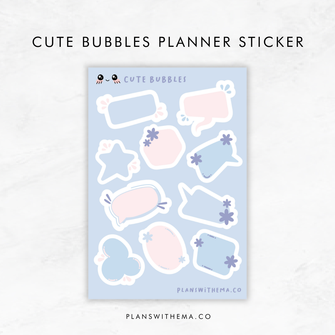 Cute Bubbles | Planner Sticker