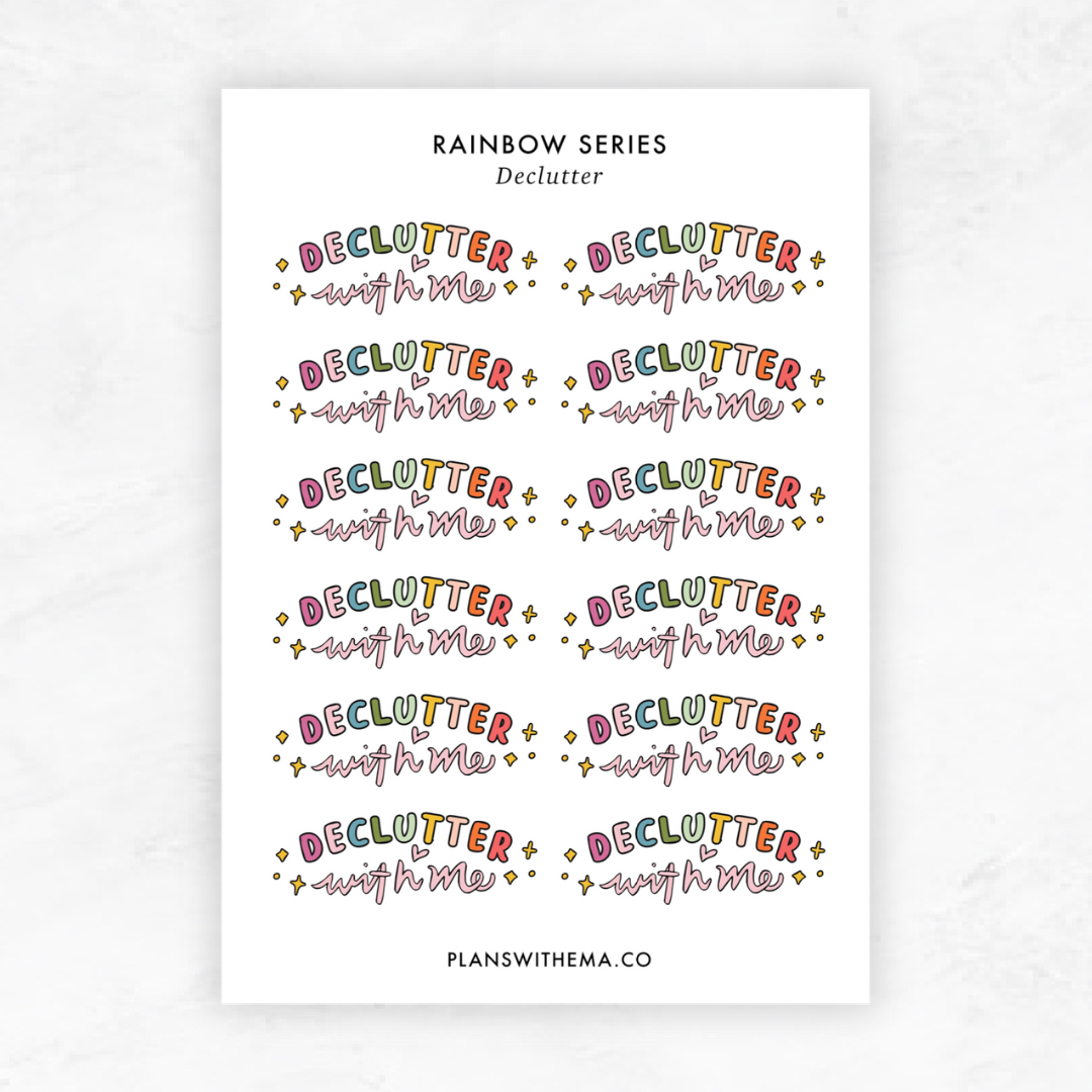 Typography - Rainbow Series | Planner Stickers