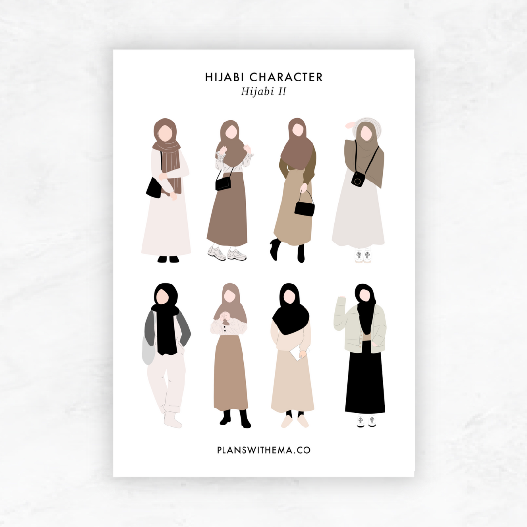 Hijabi Character | Planner Stickers