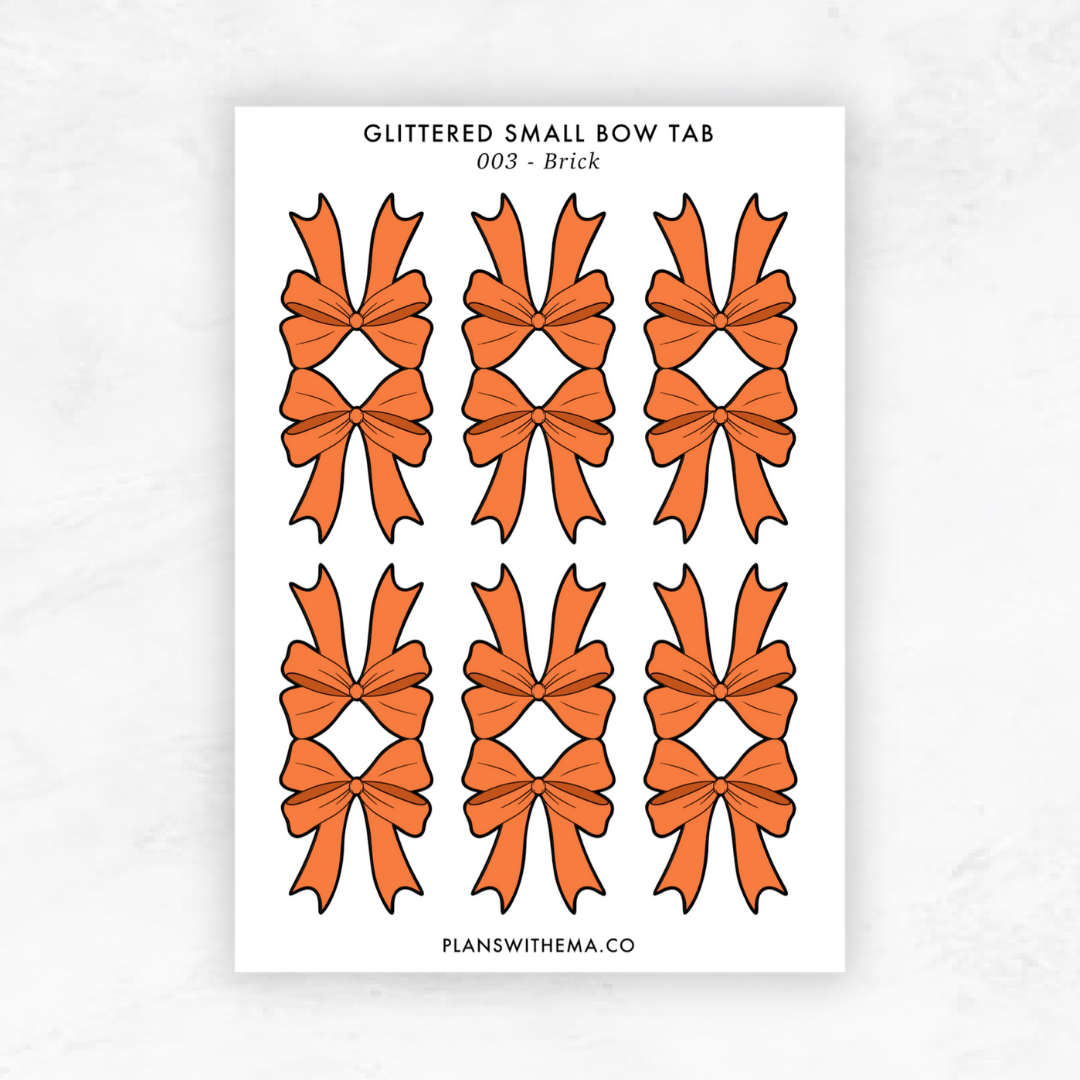 Glittered Bow Tab | Planner Sticker