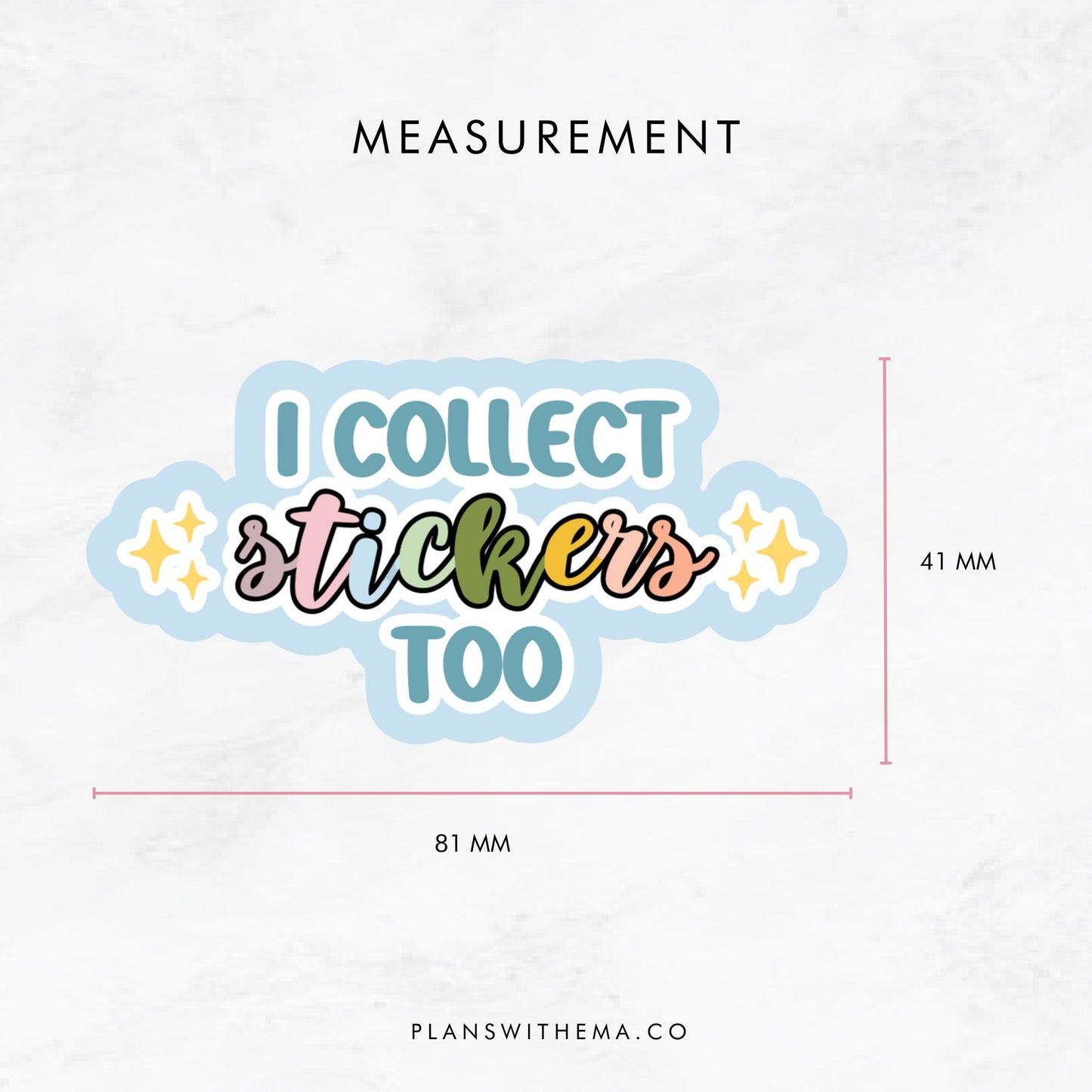 I Collect Stickers - Glitter Die Cut | Planner Sticker