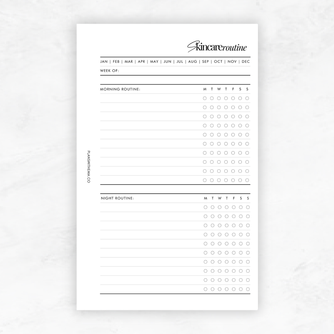 Skincare Routine | Planner Inserts