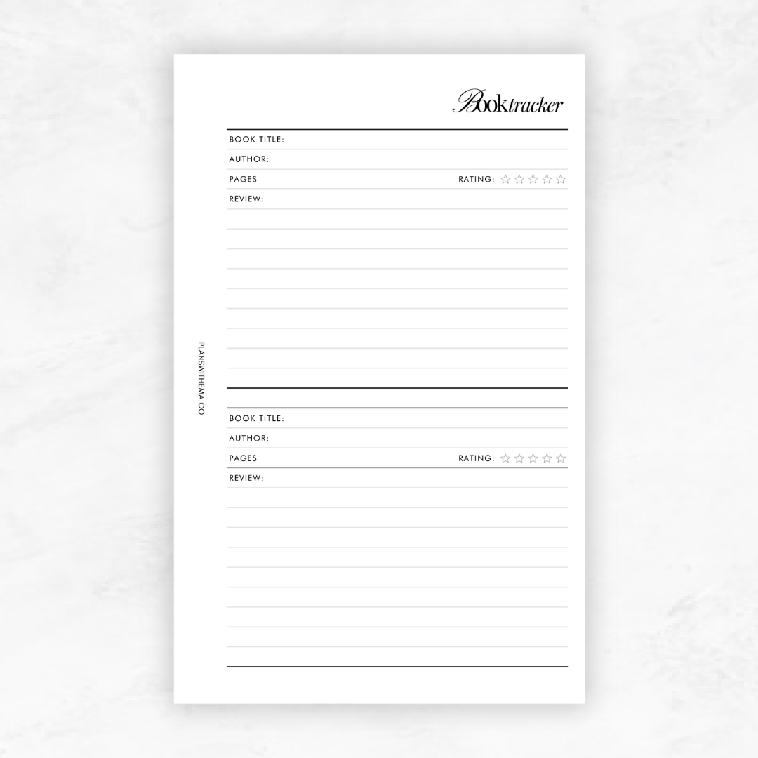 Book Tracker | Planner Inserts