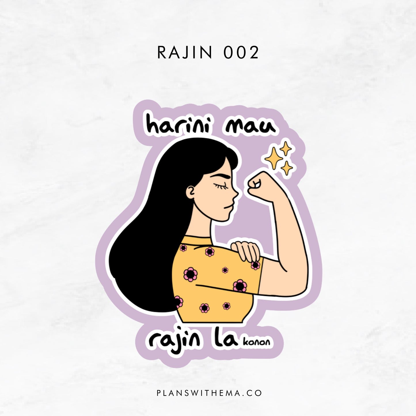 Harini Rajin - Glitter Die Cut | Planner Sticker