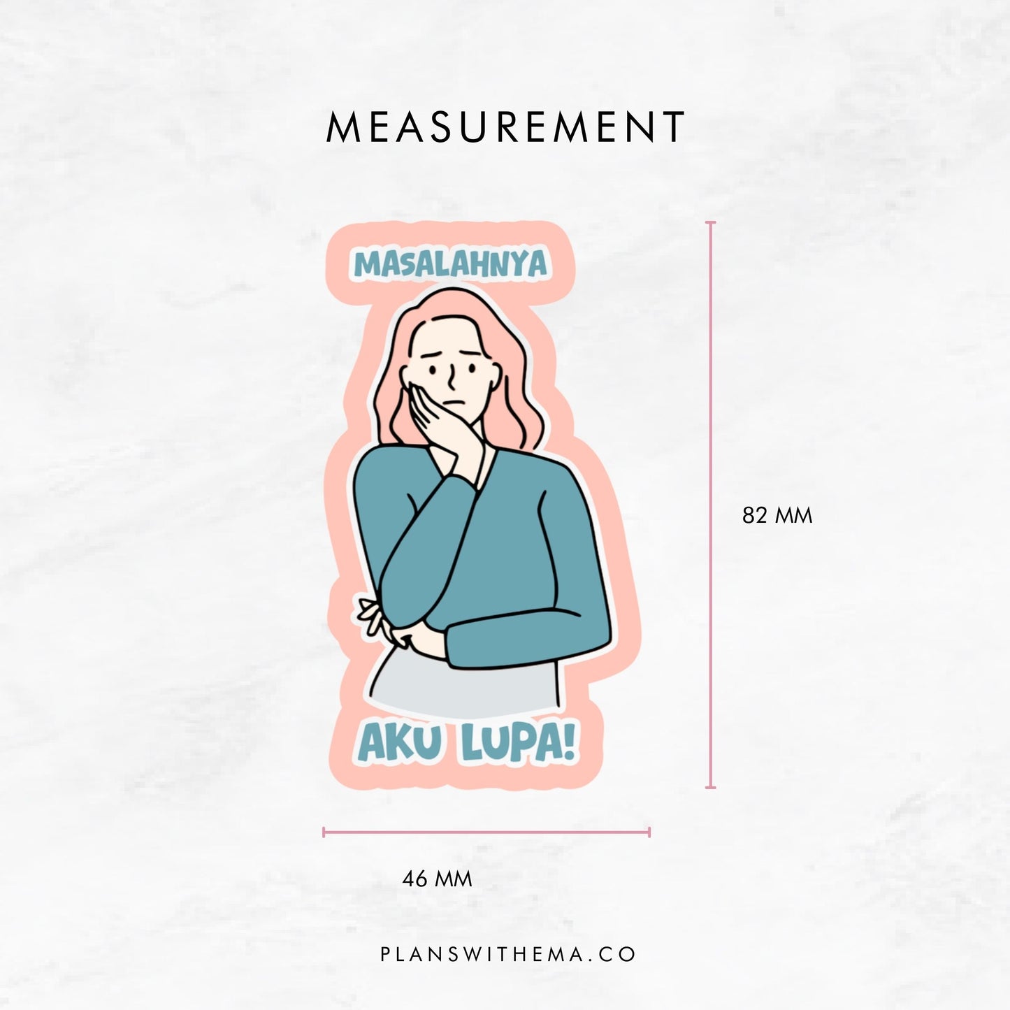 Masalah Lupa - Glitter Die Cut | Planner Sticker