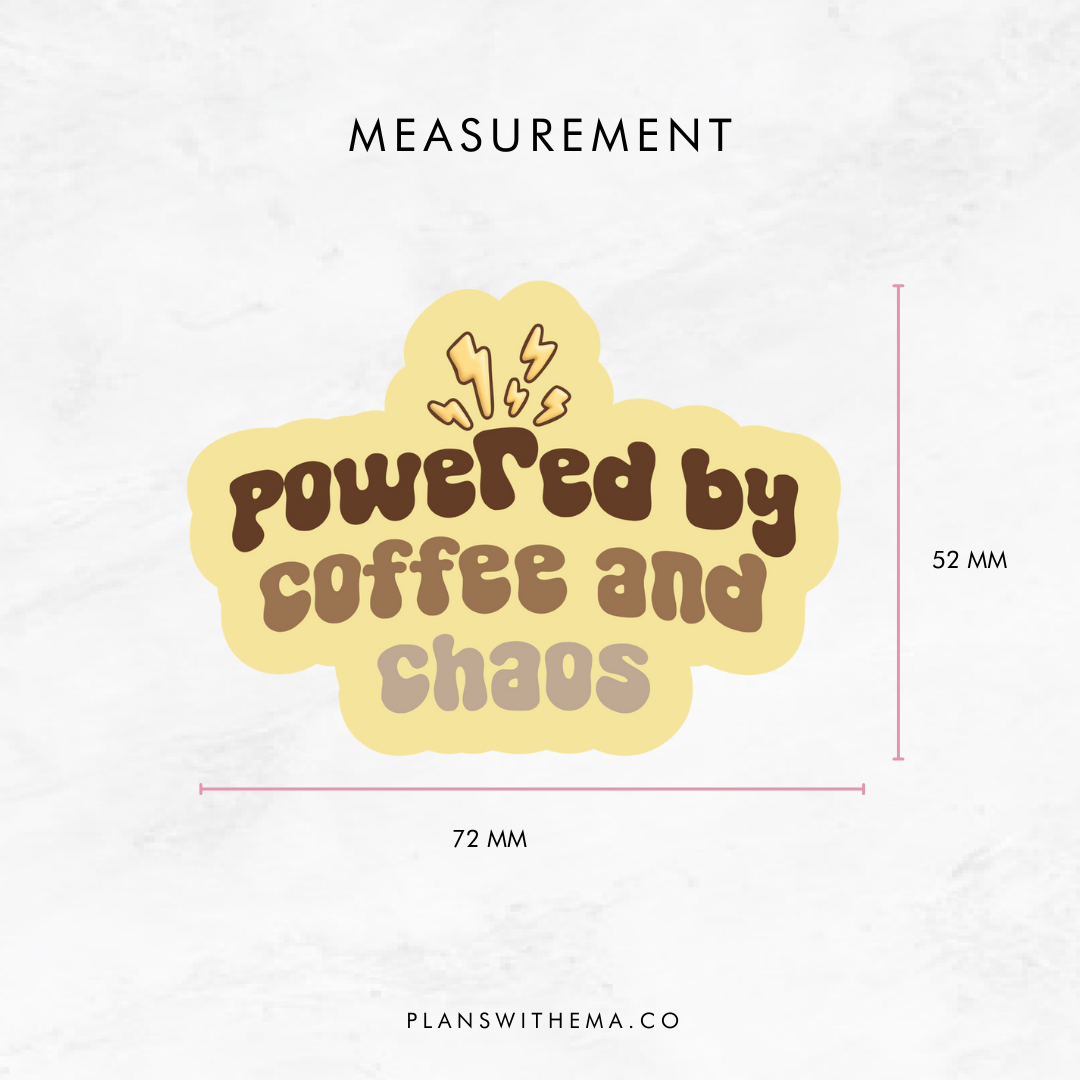 Coffee and Chaos - Glitter Die Cut | Planner Sticker