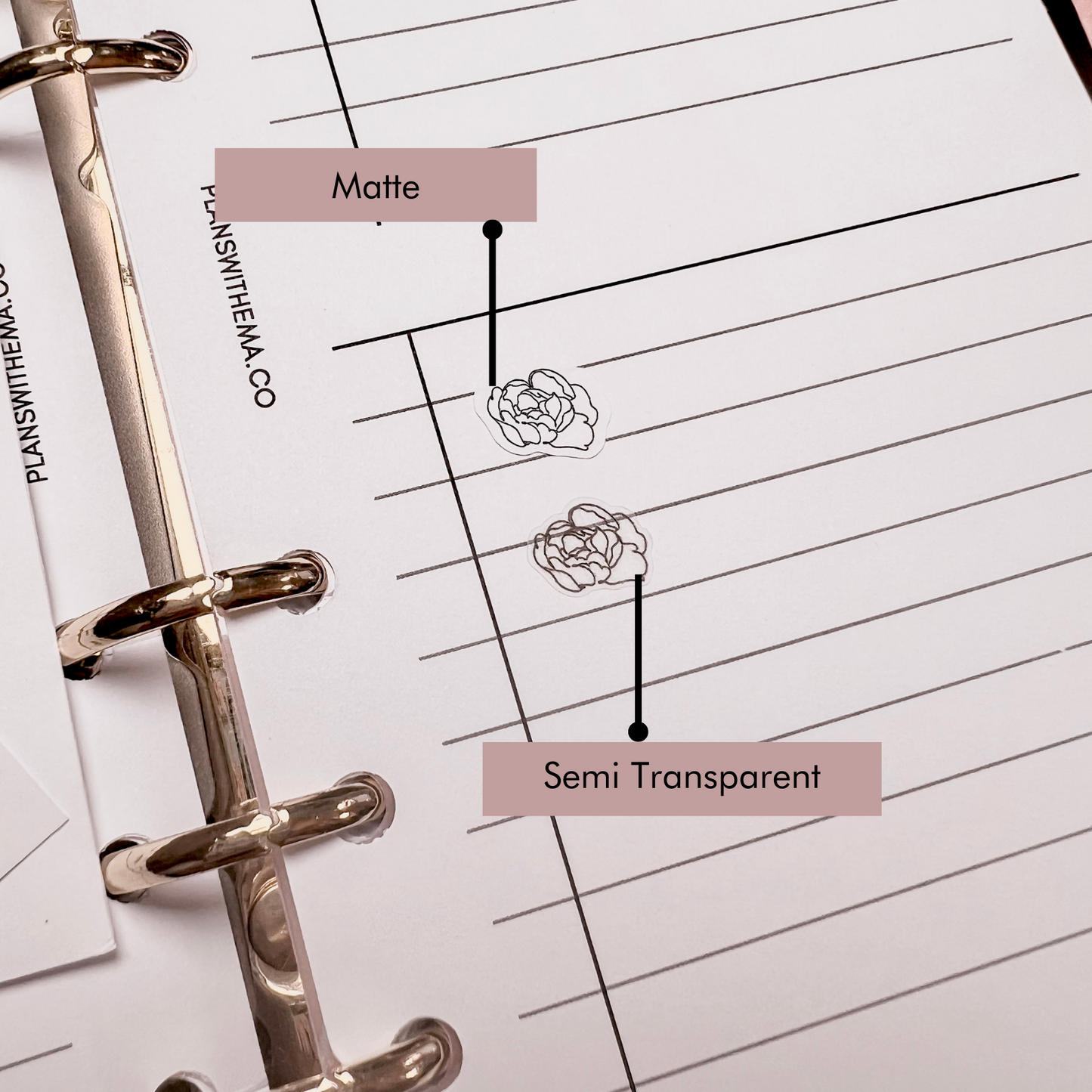 Roses and Peonies Monoline | Planner Sticker