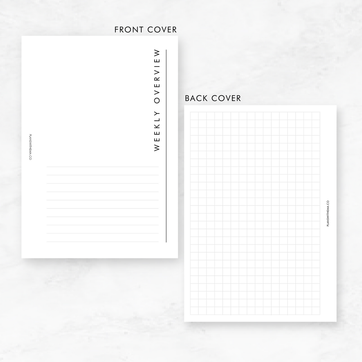 Weeks on 2 Page (WO2P) Planner Inserts | W001