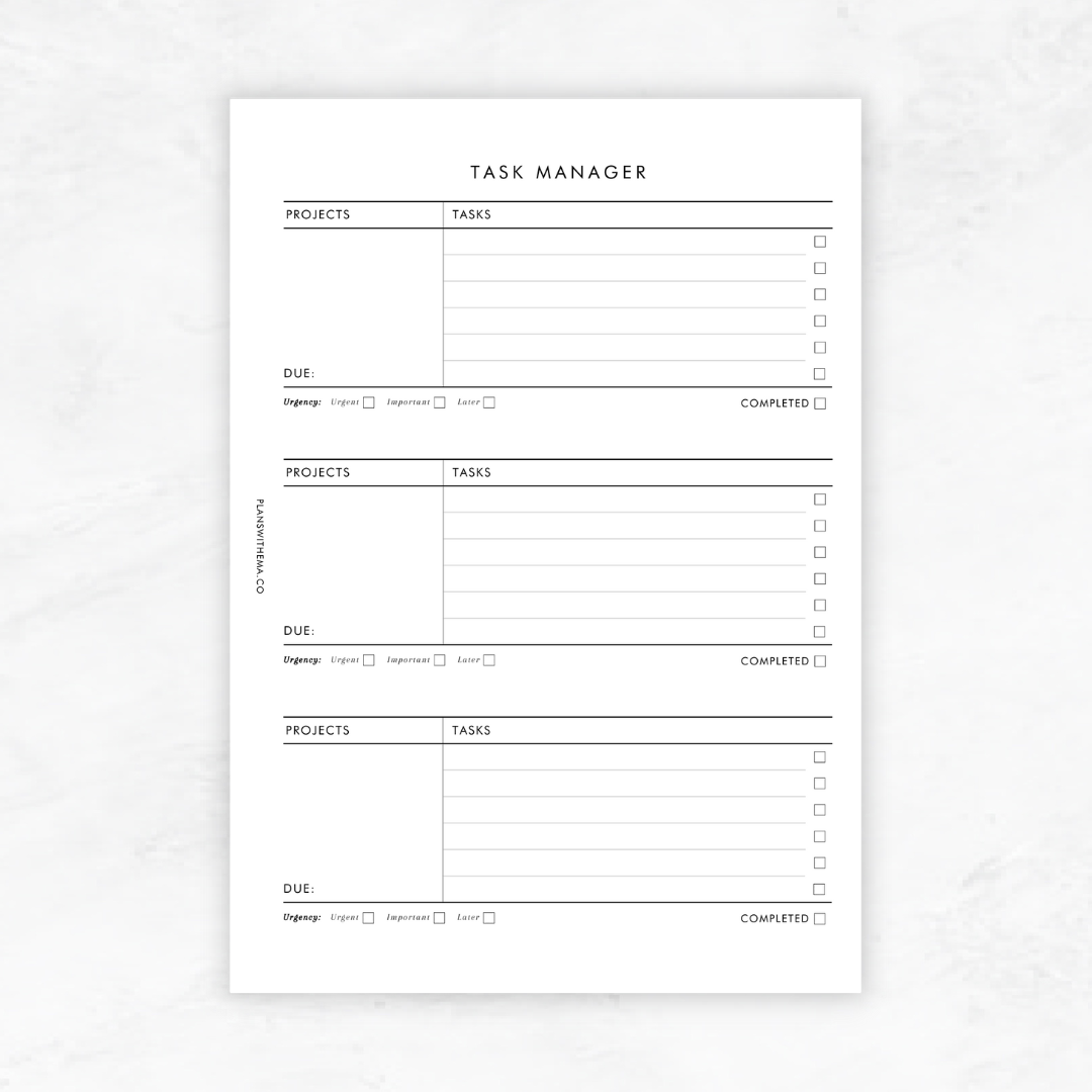 Task Manager | Planner Inserts