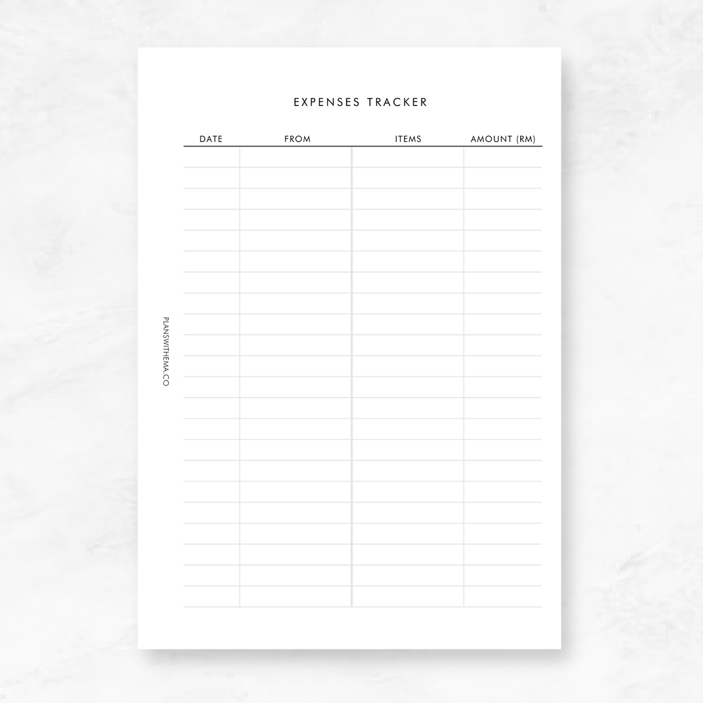 Expenses Tracker | Planner Inserts