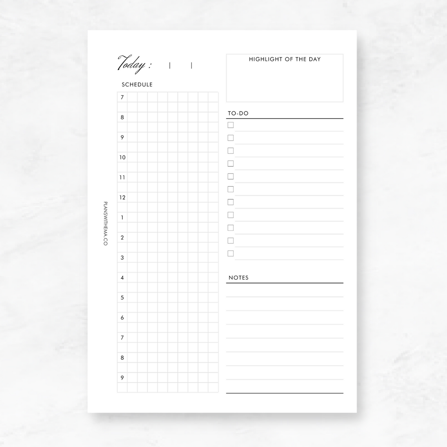 Daily Planner Inserts | D004