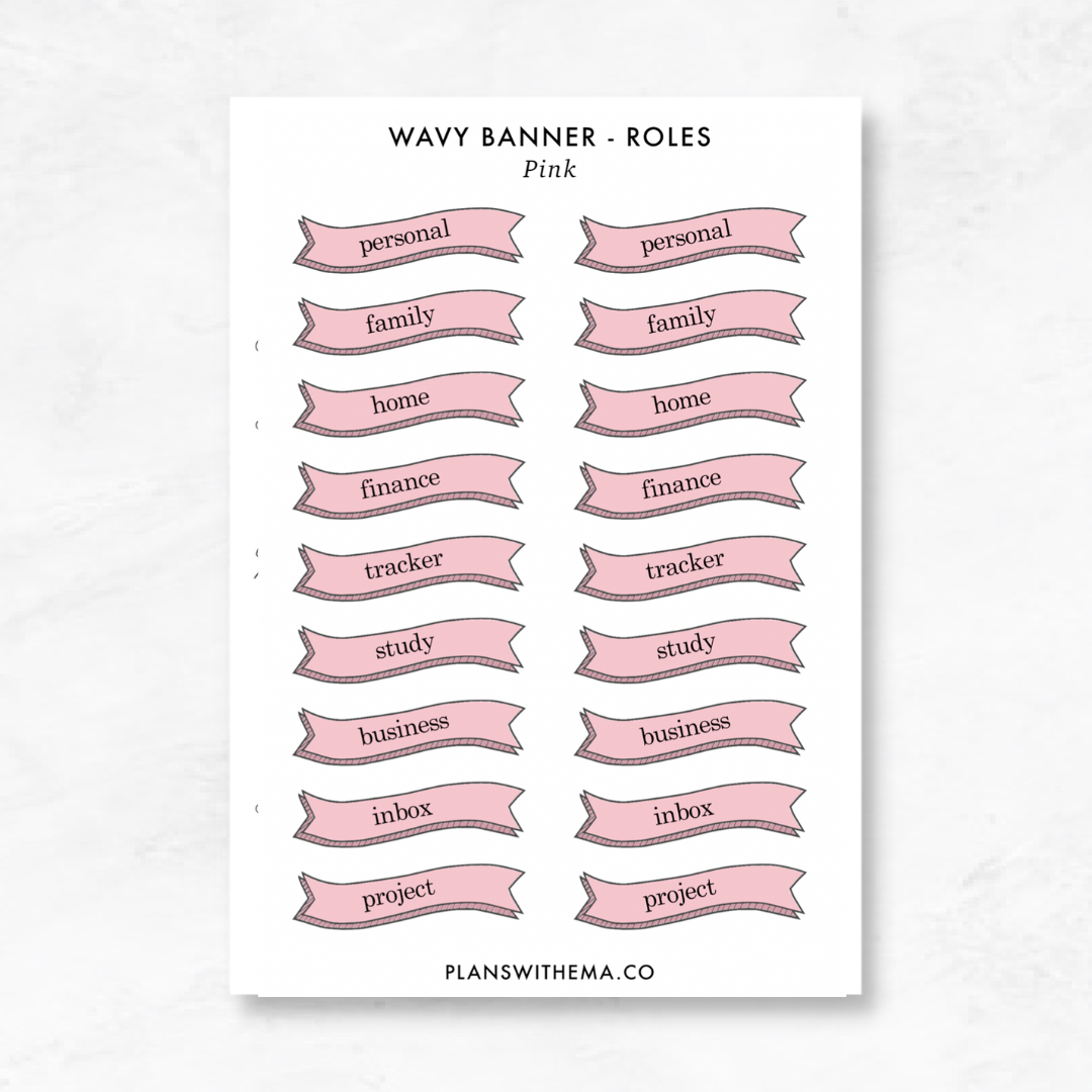 Roles Banner | Planner Stickers