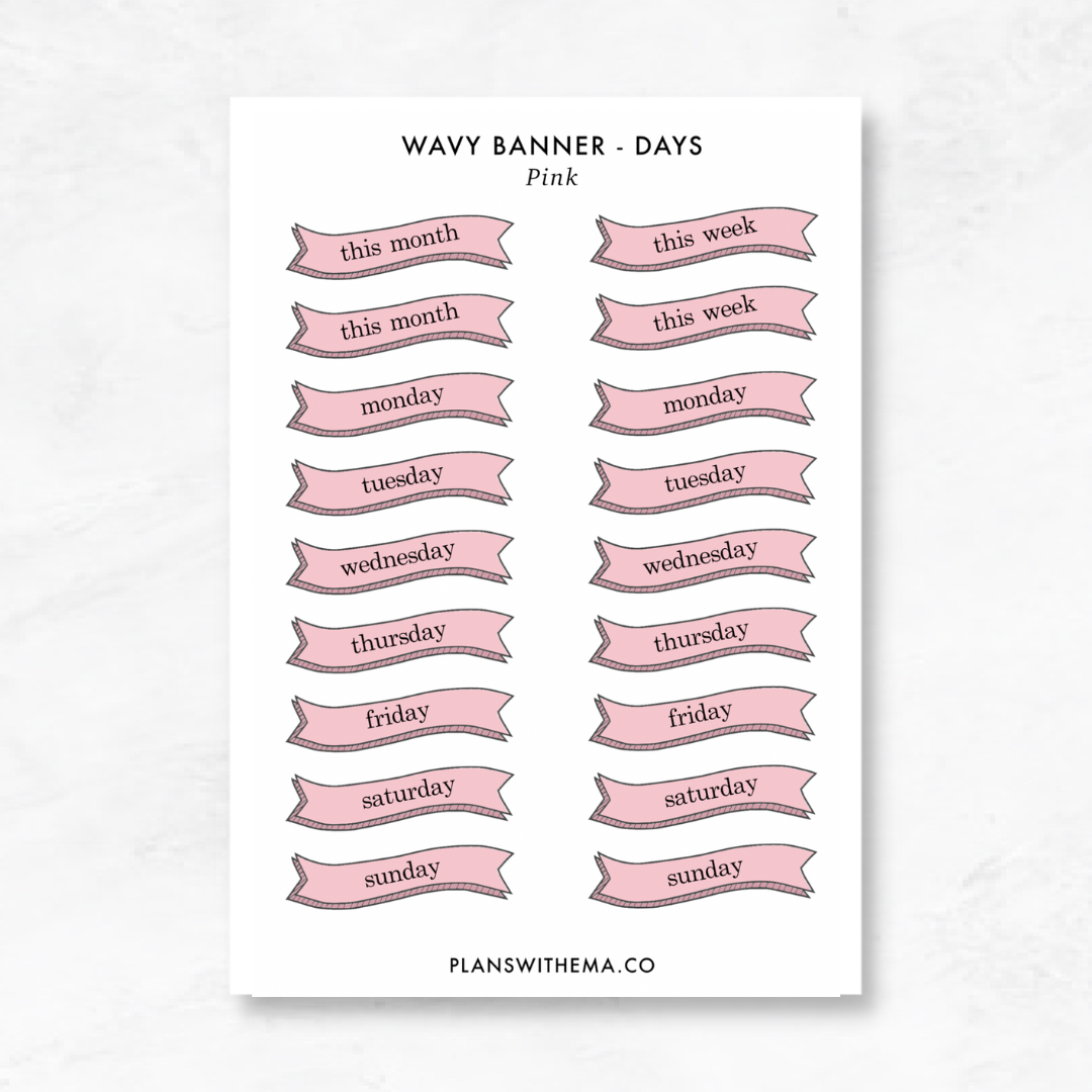 Days Banner | Planner Stickers