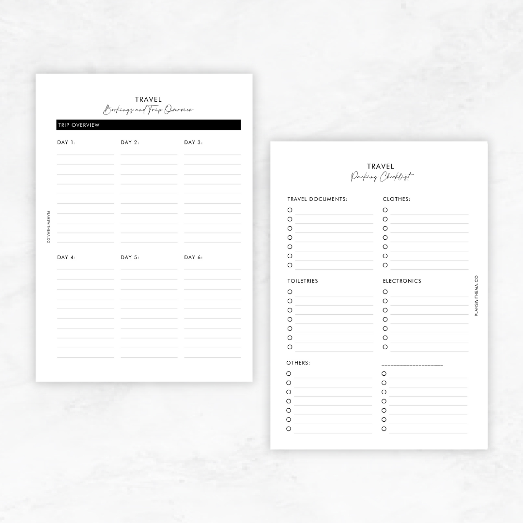 Travel | Planner Inserts