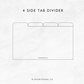 Four Side Tabs | Planner Divider
