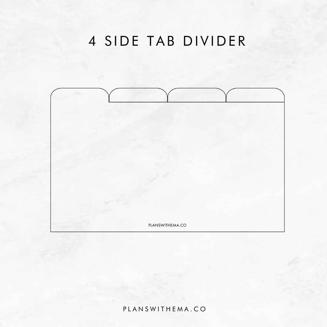 Four Side Tabs | Planner Divider