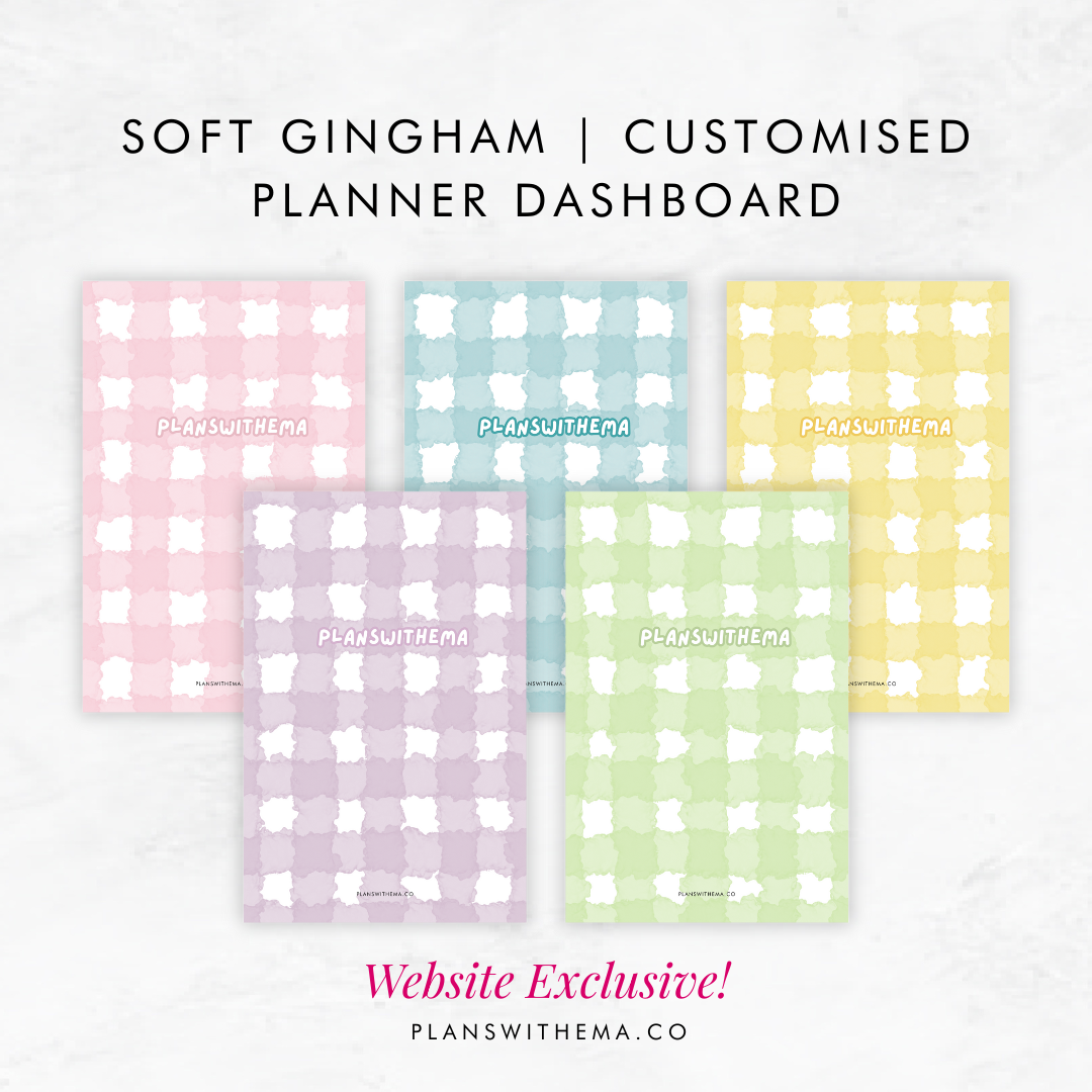 Soft Gingham | Planner PVC Dashboard