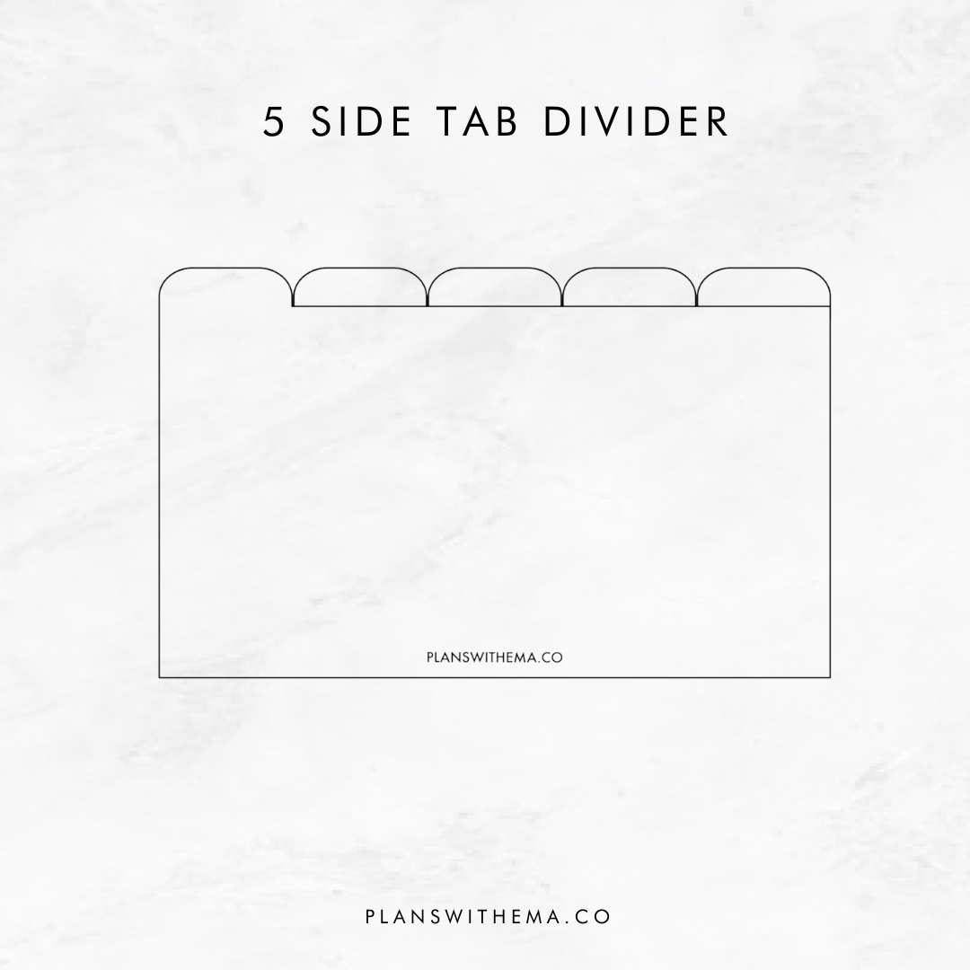 Five Side Tabs | Planner Divider