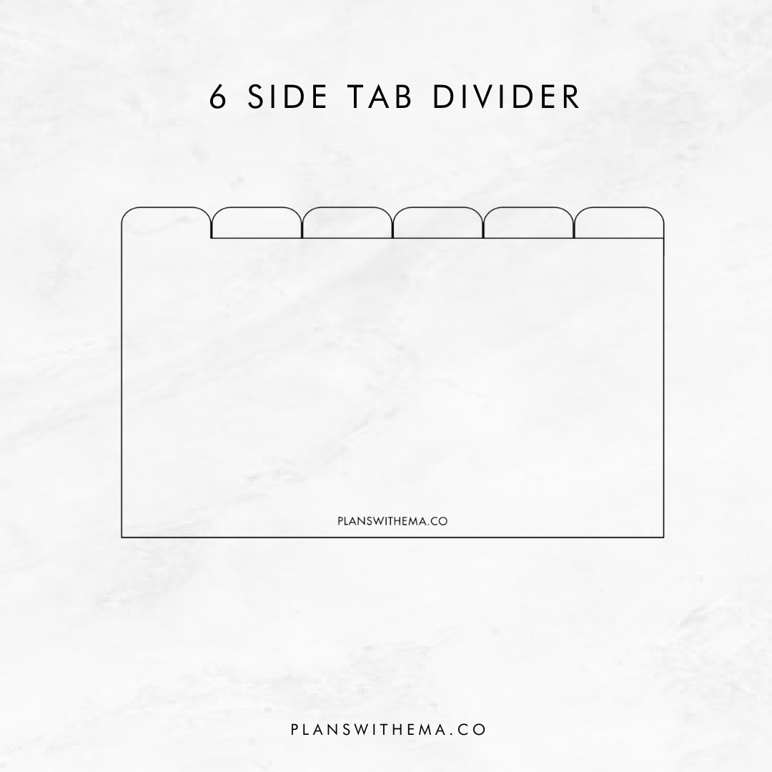 Six Side Tabs | Planner Divider