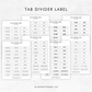Transparent Tab Divider Label | Planner Stickers