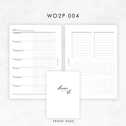 Weeks on 2 Page (WO2P) Planner Inserts | W004