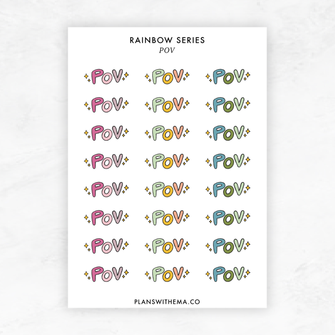 Typography - Rainbow Series | Planner Stickers