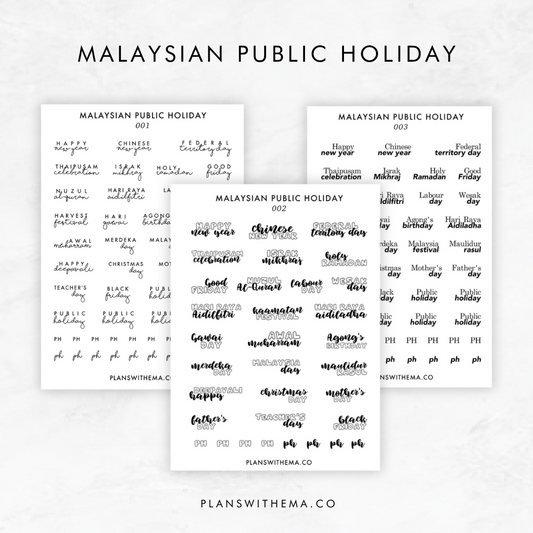 Malaysian Public Holiday | Planner Sticker