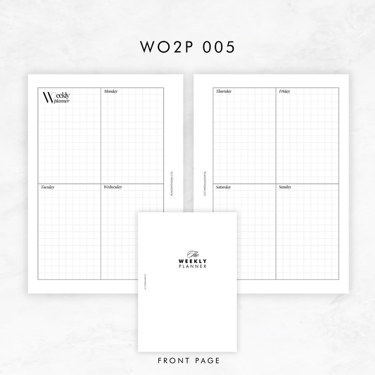 Weeks on 2 Page (WO2P) Planner Inserts | W005