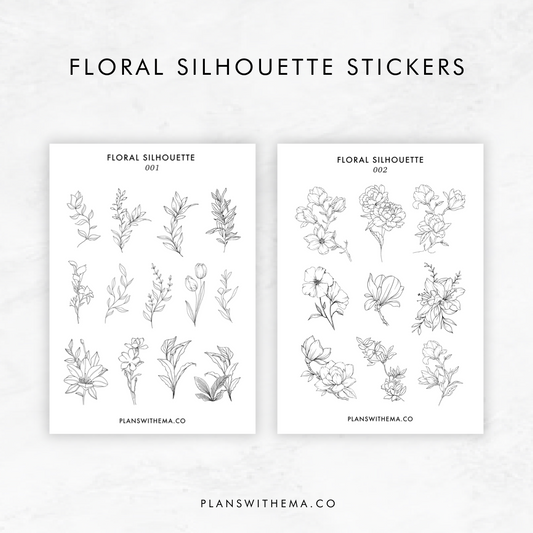 Floral Silhouette | Planner Stickers