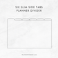 Six Slim Side Tabs | Planner Divider