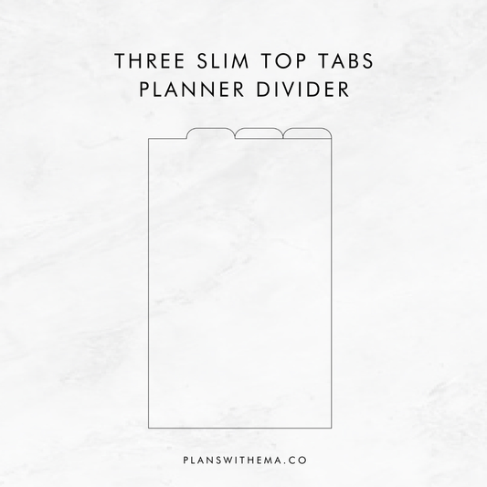 Three Slim Top Tabs | Planner Divider