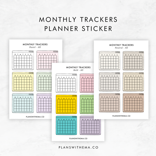 Monthly Trackers | Planner Stickers