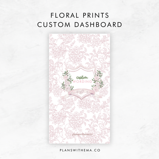 Customised Floral Prints | Planner Dashboard