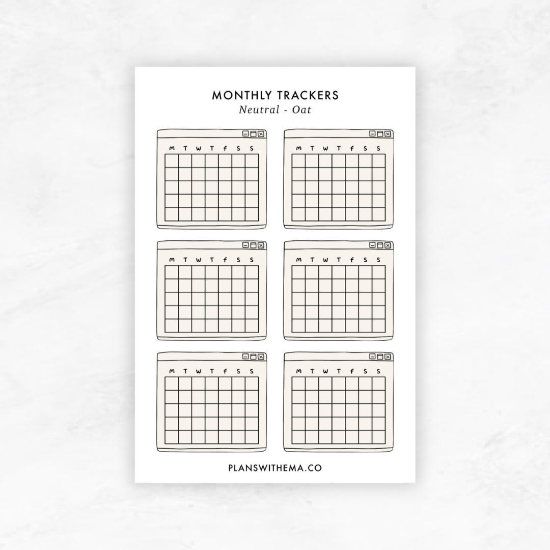 Monthly Trackers | Planner Stickers