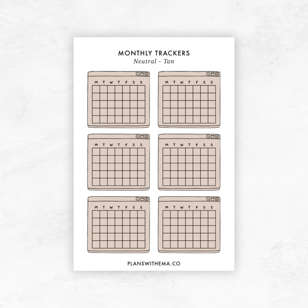 Monthly Trackers | Planner Stickers