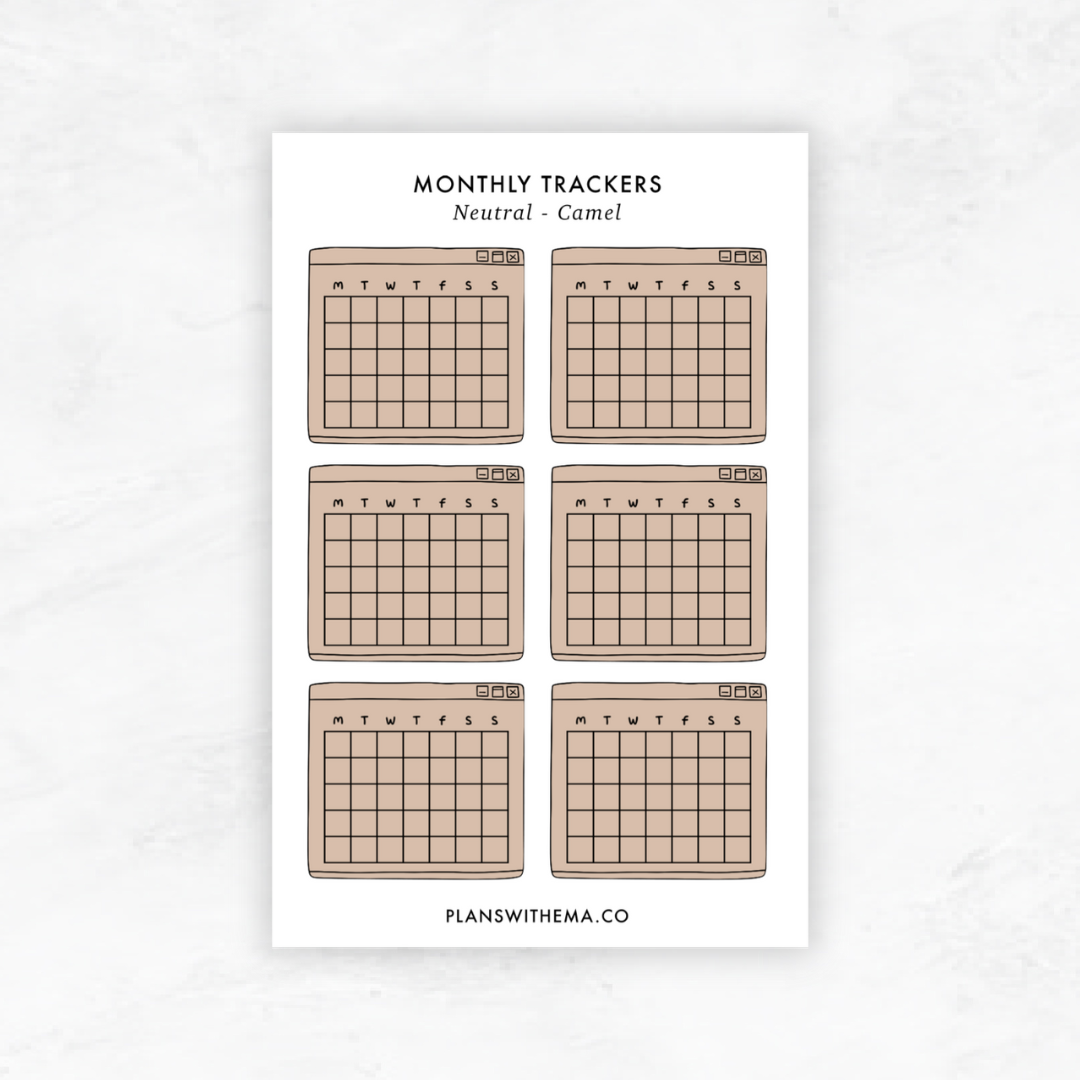 Monthly Trackers | Planner Stickers
