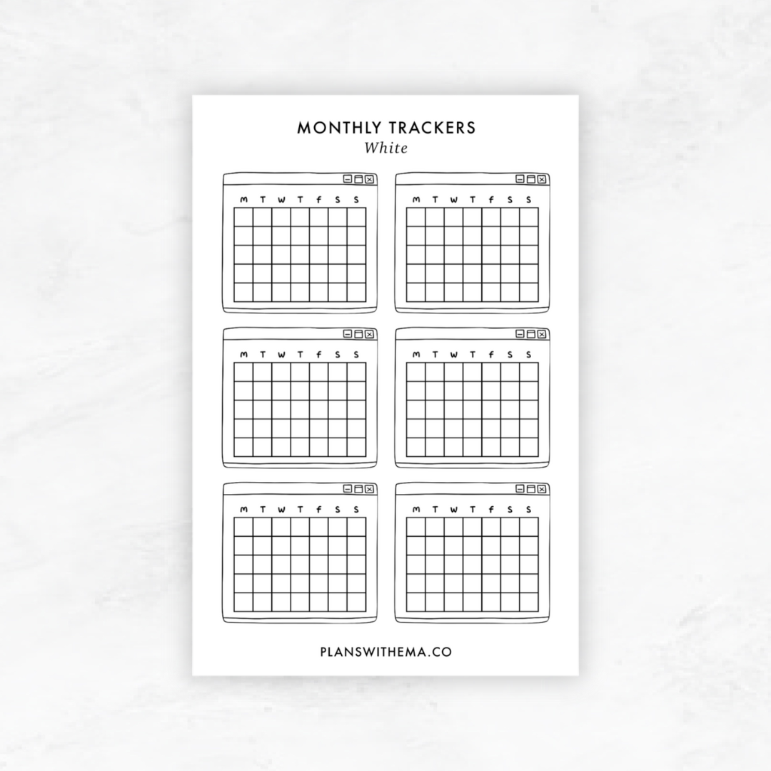 Monthly Trackers | Planner Stickers