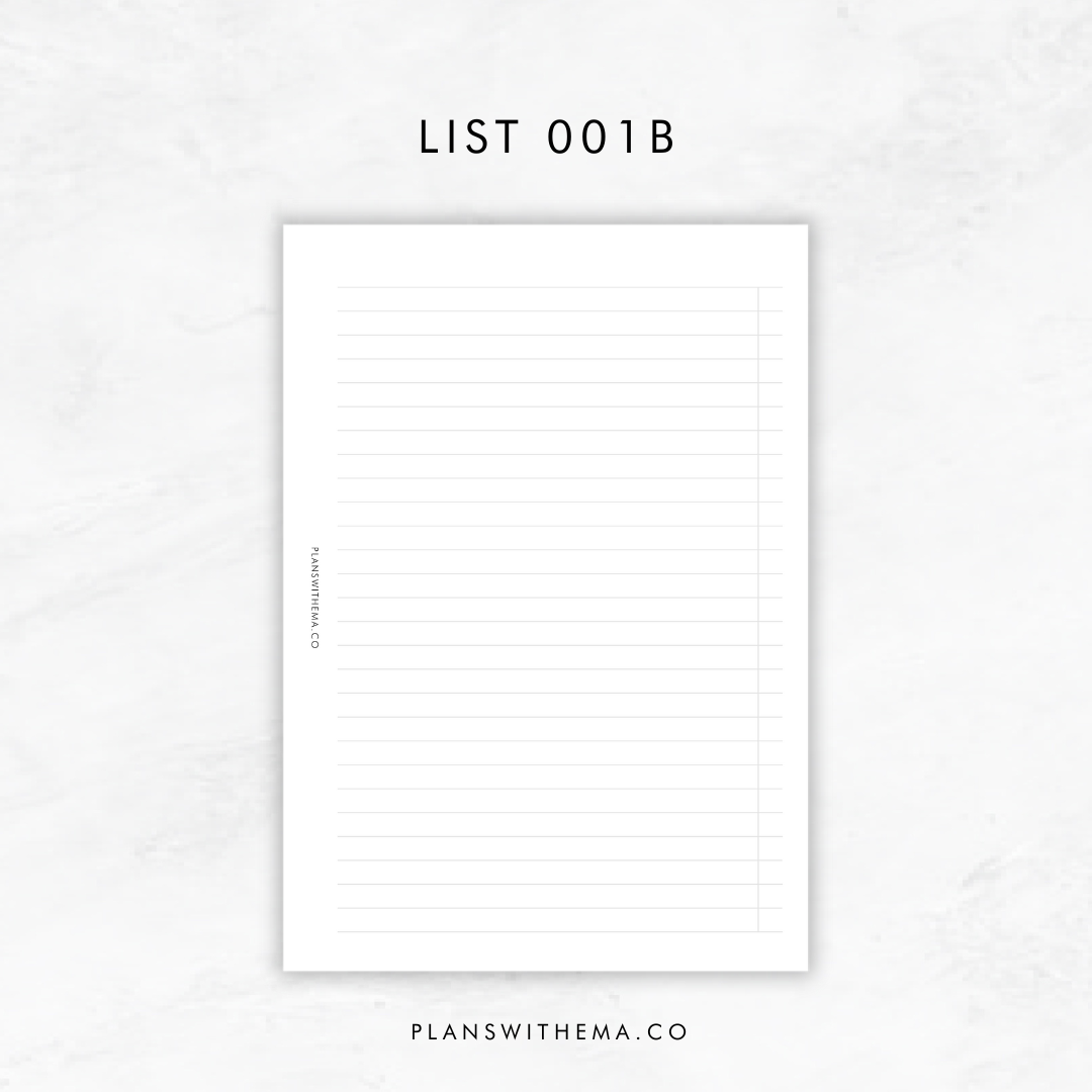 Lists | Planner Inserts