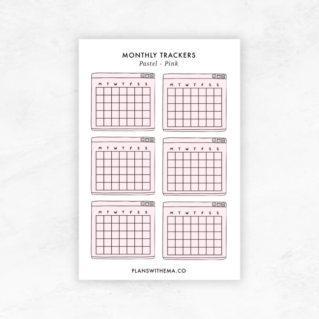Monthly Trackers | Planner Stickers
