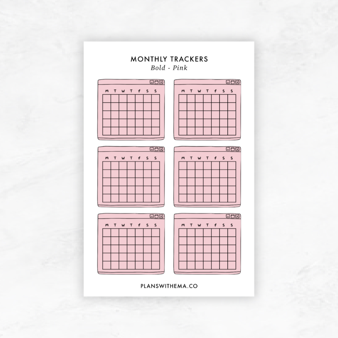 Monthly Trackers | Planner Stickers