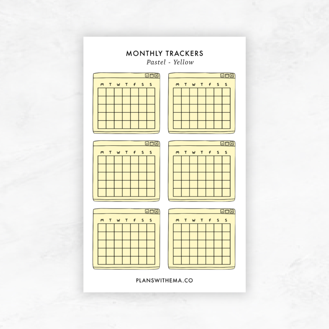 Monthly Trackers | Planner Stickers