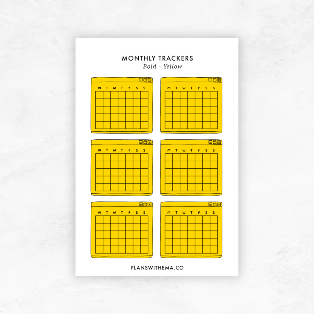 Monthly Trackers | Planner Stickers