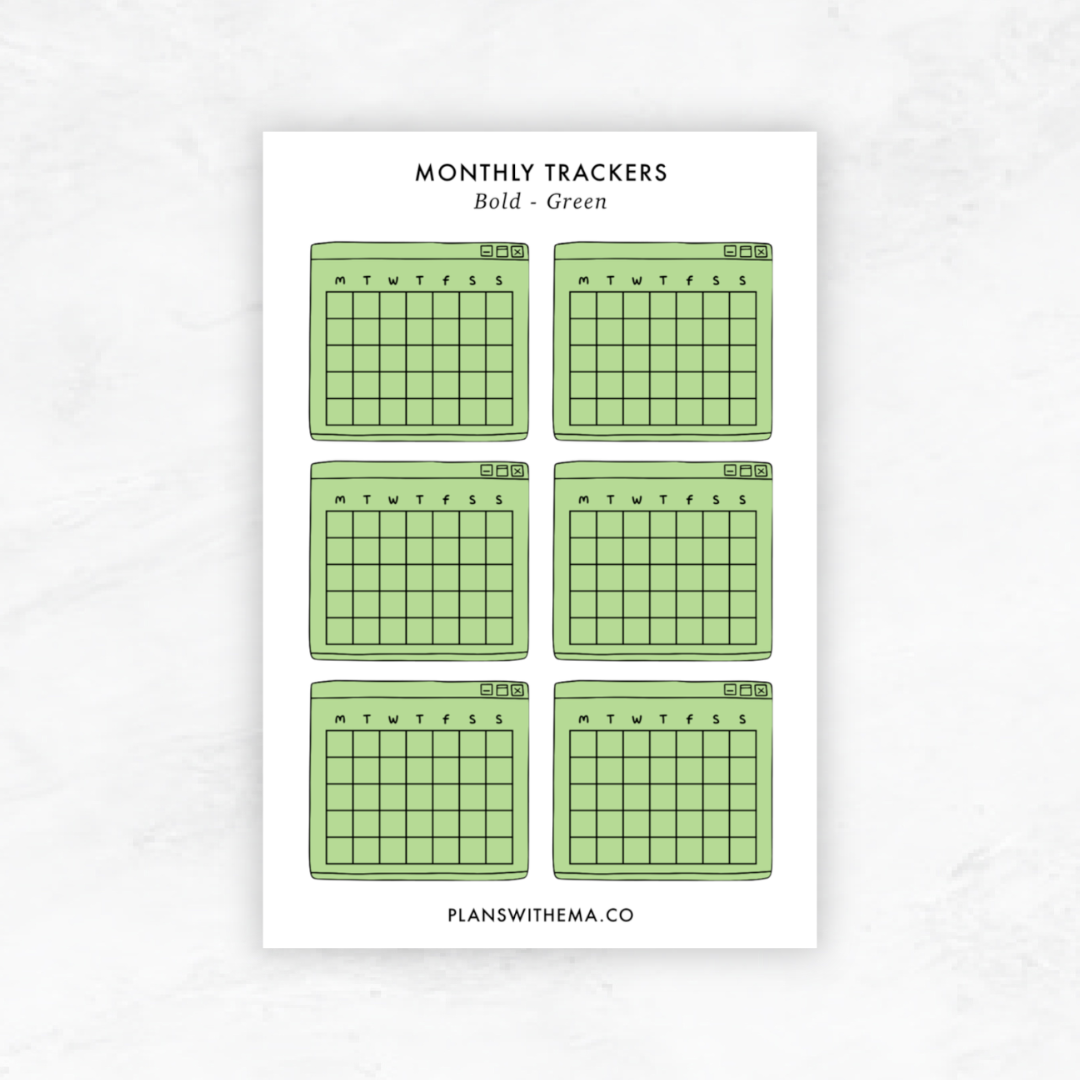 Monthly Trackers | Planner Stickers