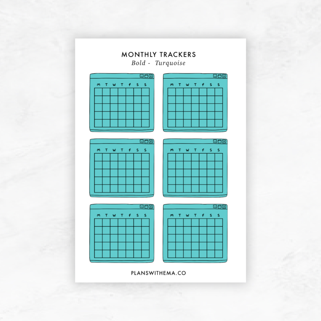 Monthly Trackers | Planner Stickers