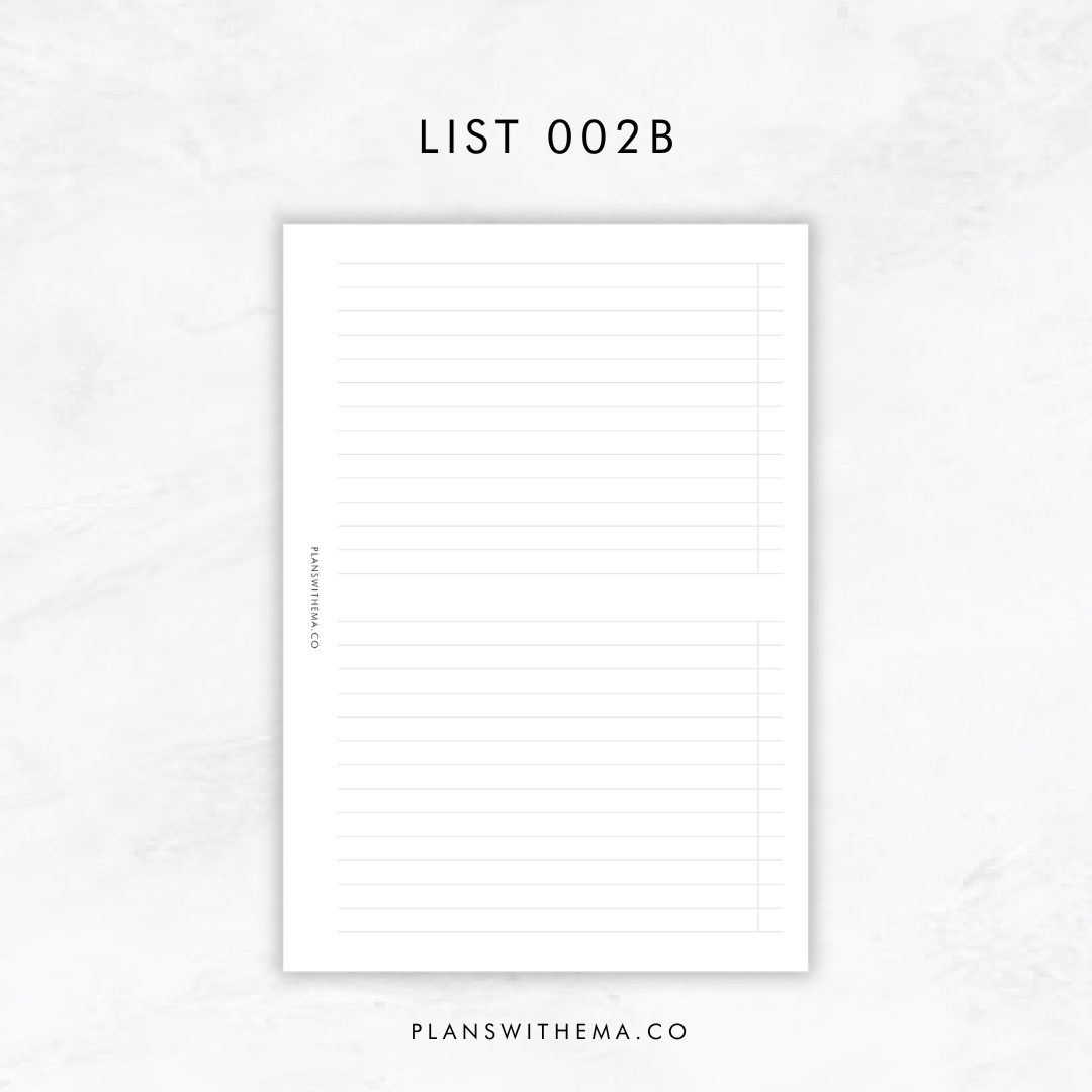 Lists | Planner Inserts