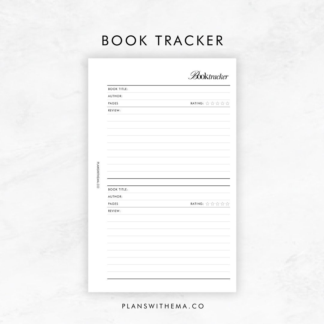 Book Tracker | Planner Inserts