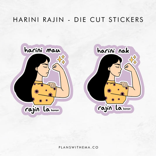 Harini Rajin - Glitter Die Cut | Planner Sticker