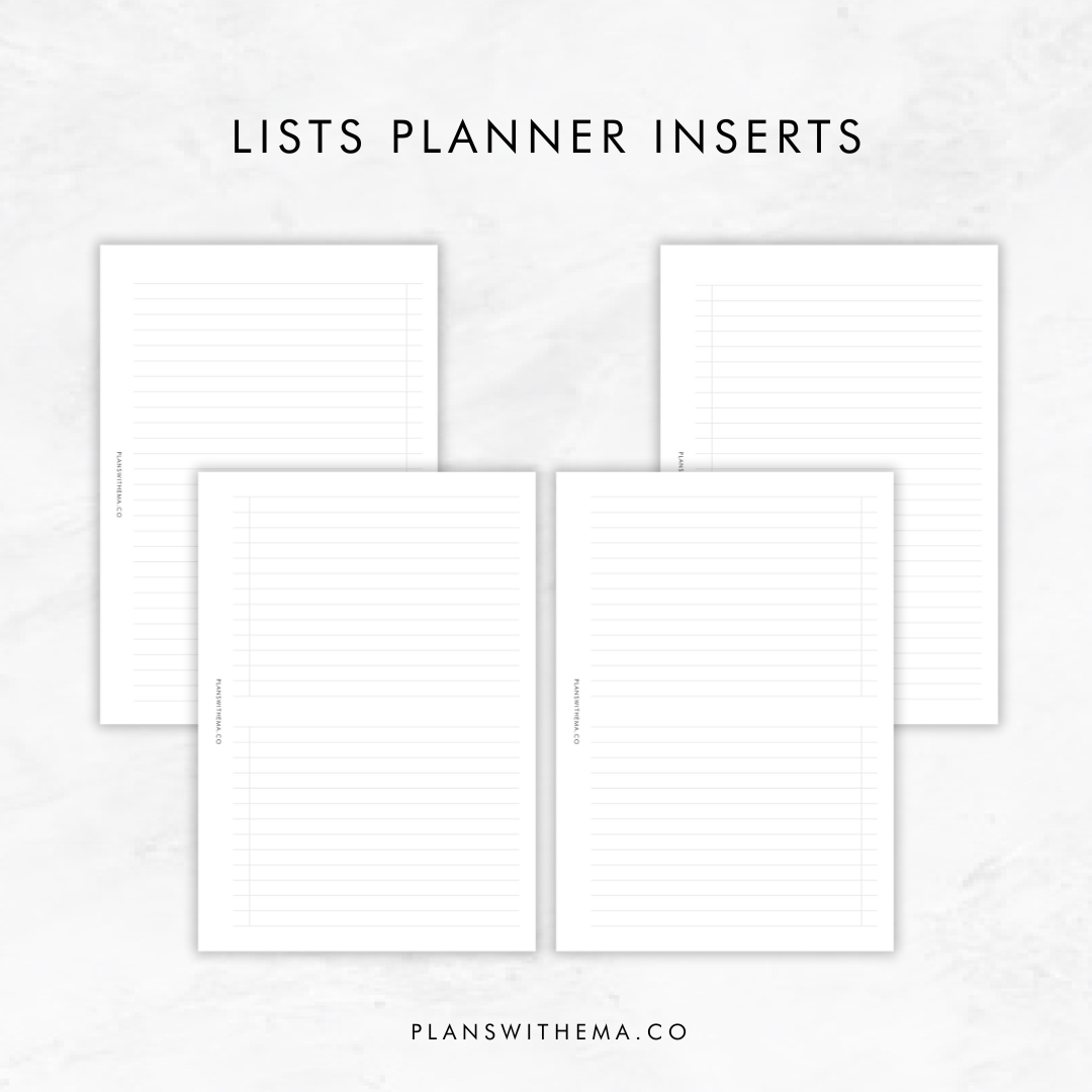 Lists | Planner Inserts